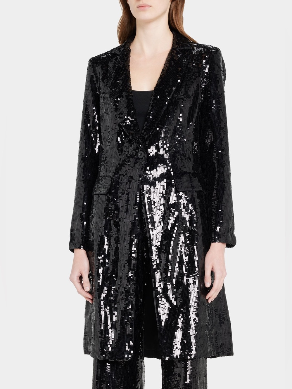 Alice And Olivia New Macey Long Sequined Blazer Coat Size XS